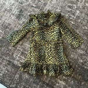 Ganni Yellow and Black Animal Print Dress